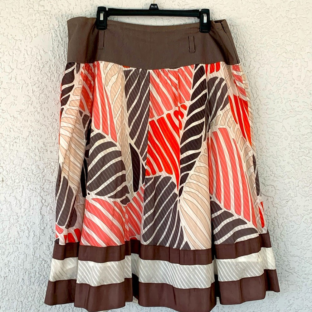 NYGARD COLLECTION SILK/COTTON LINED A-LINE STYLE COLORFUL SKIRT,SIZE 16